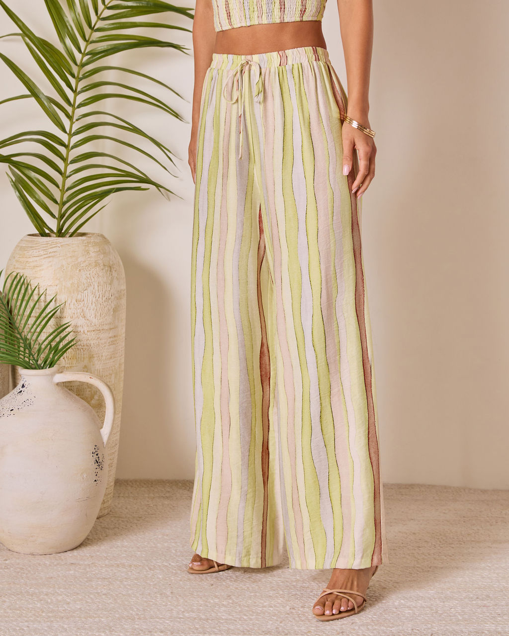 Meila Drawstring Wide Leg Pants-Vogue Logic