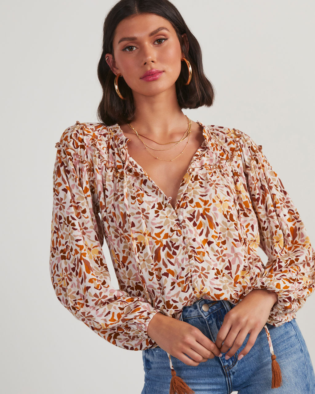 Frances Floral Peasant Blouse-Vogue Logic