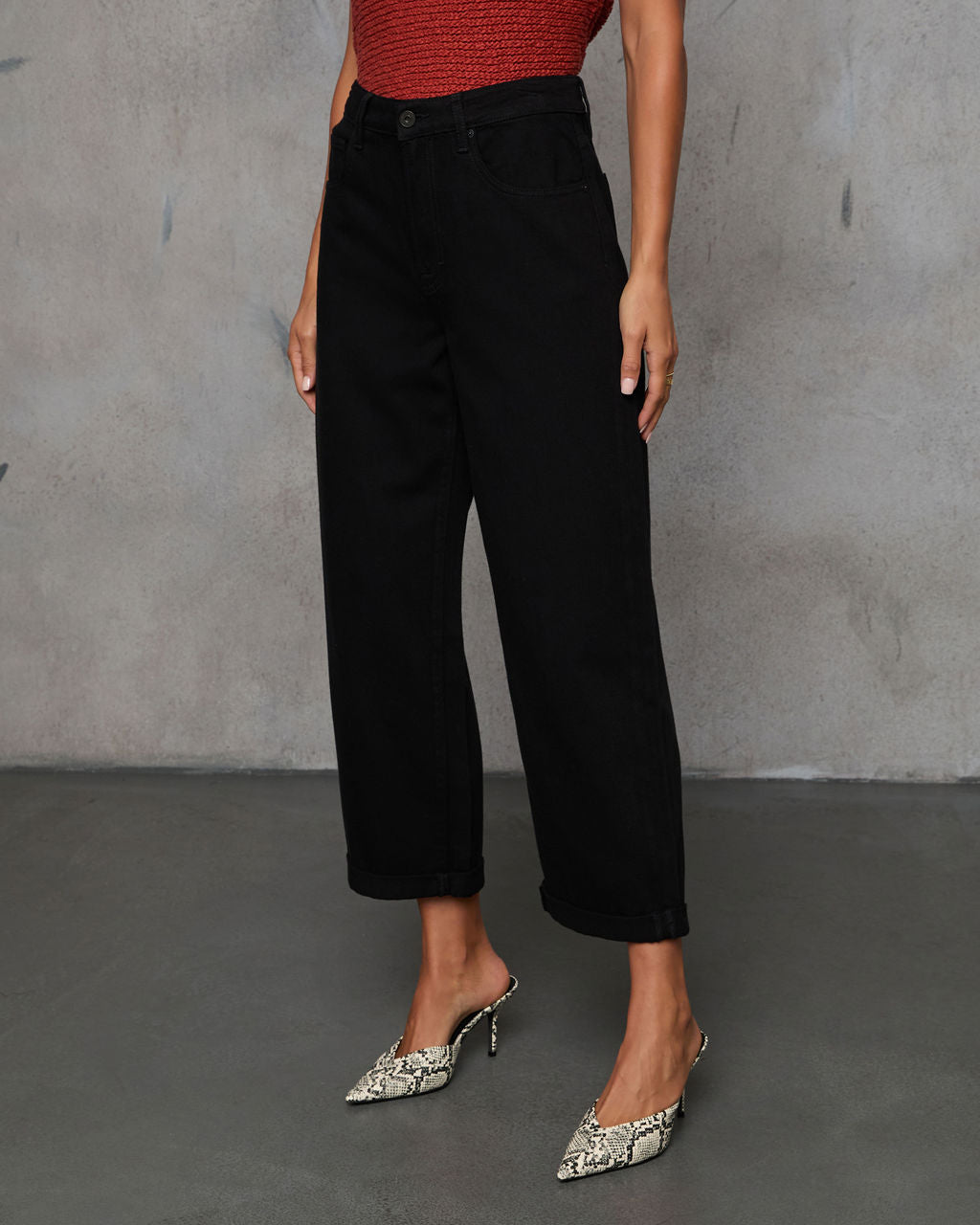 In Full Stretch High Rise Wide Leg Cropped Jeans-Vogue Logic