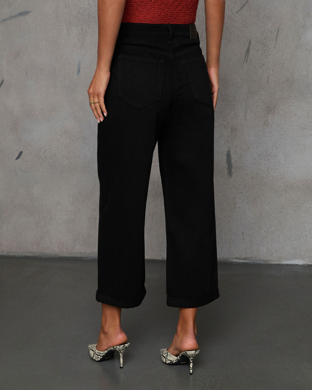 In Full Stretch High Rise Wide Leg Cropped Jeans-Vogue Logic