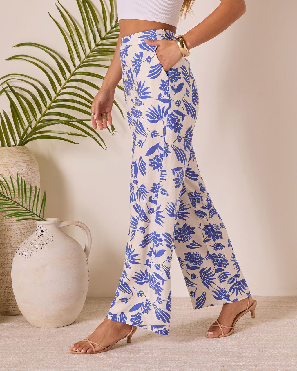 Coastal Bound Tropical Print Pant-Vogue Logic