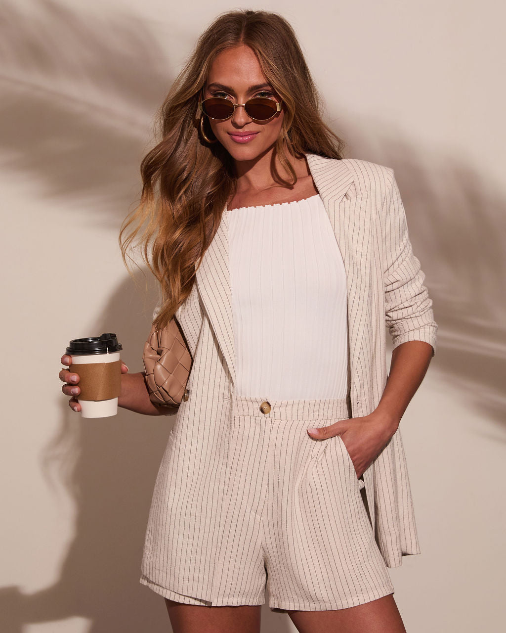 Juliet Days Striped Lightweight Blazer-Vogue Logic