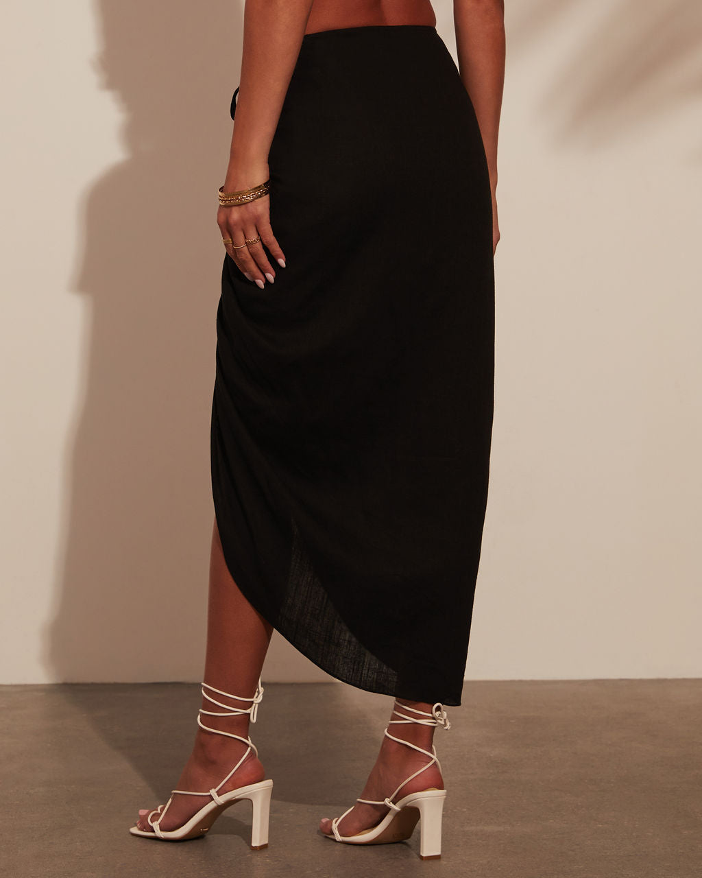 Nicoletta Ruched Midi Skirt-Vogue Logic