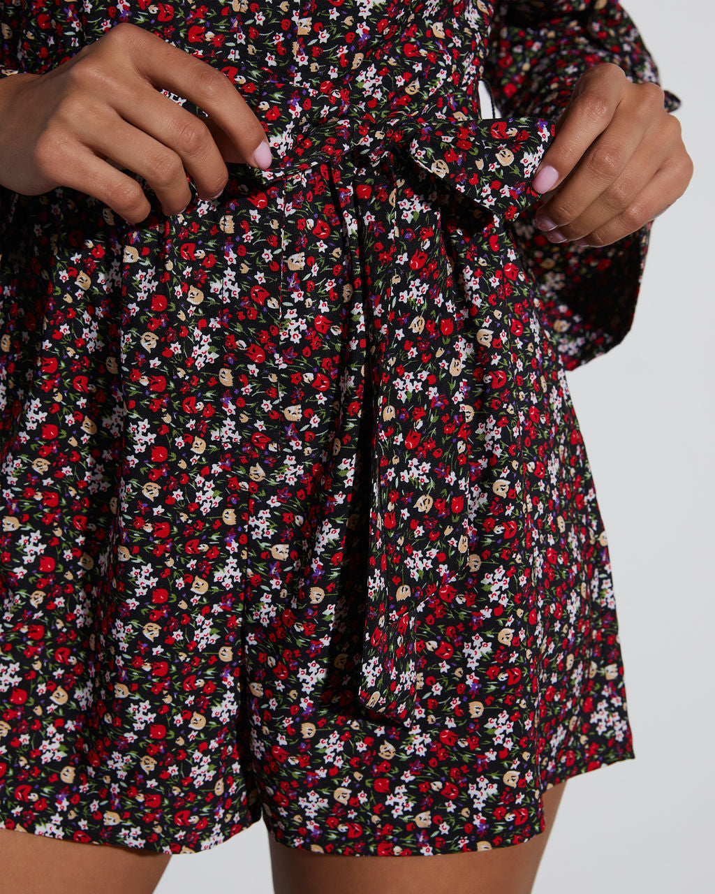 Angelina Printed Button Down Romper-Vogue Logic