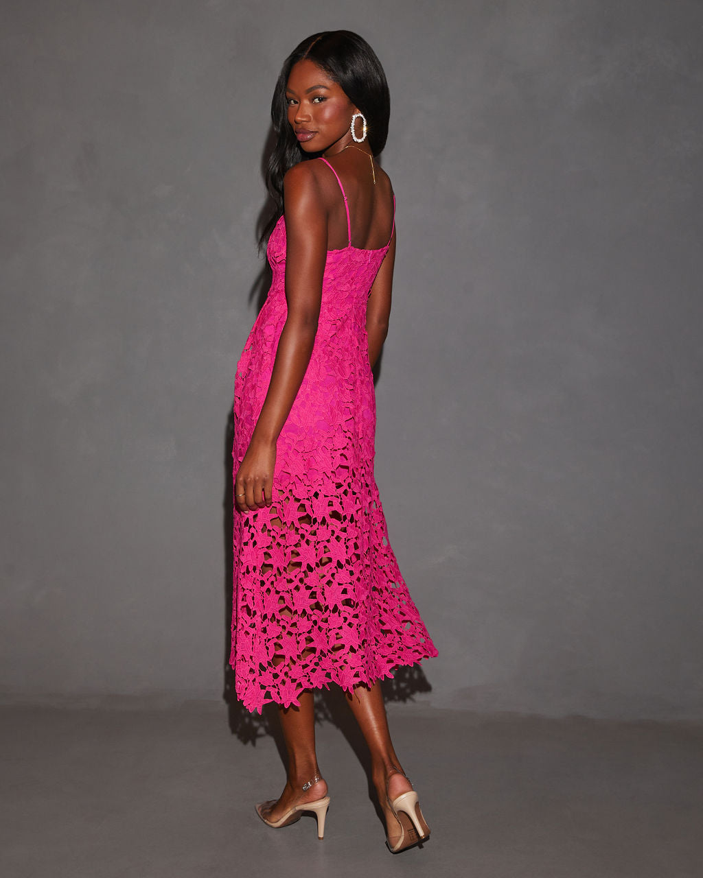 Picturesque Lace Midi Dress-Vogue Logic