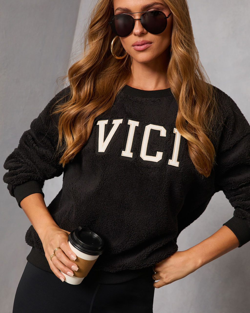 Vogue Logic Summit Graphic Sherpa Sweatshirt-Vogue Logic