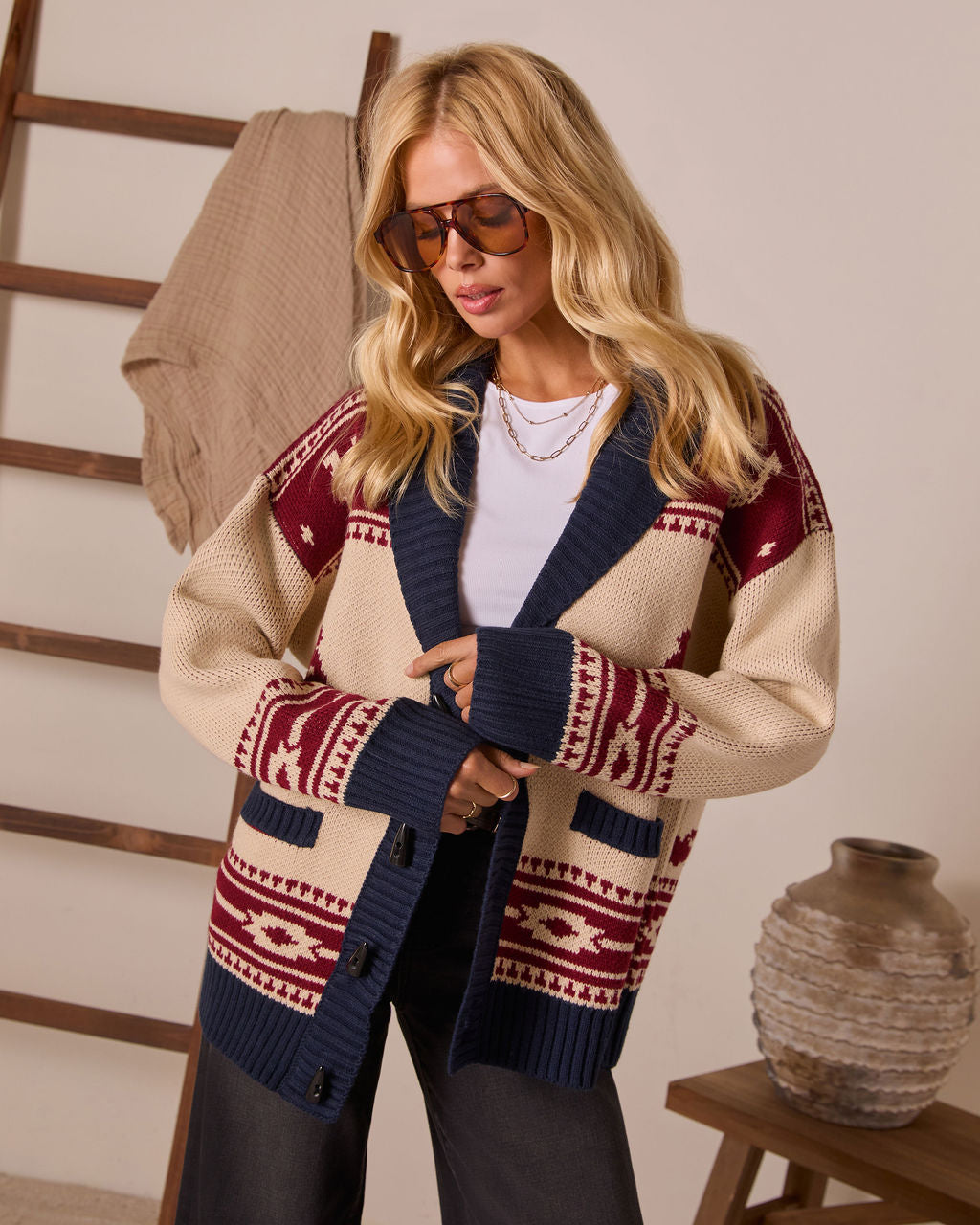 Desert Rodeo Motif Cardigan-Vogue Logic