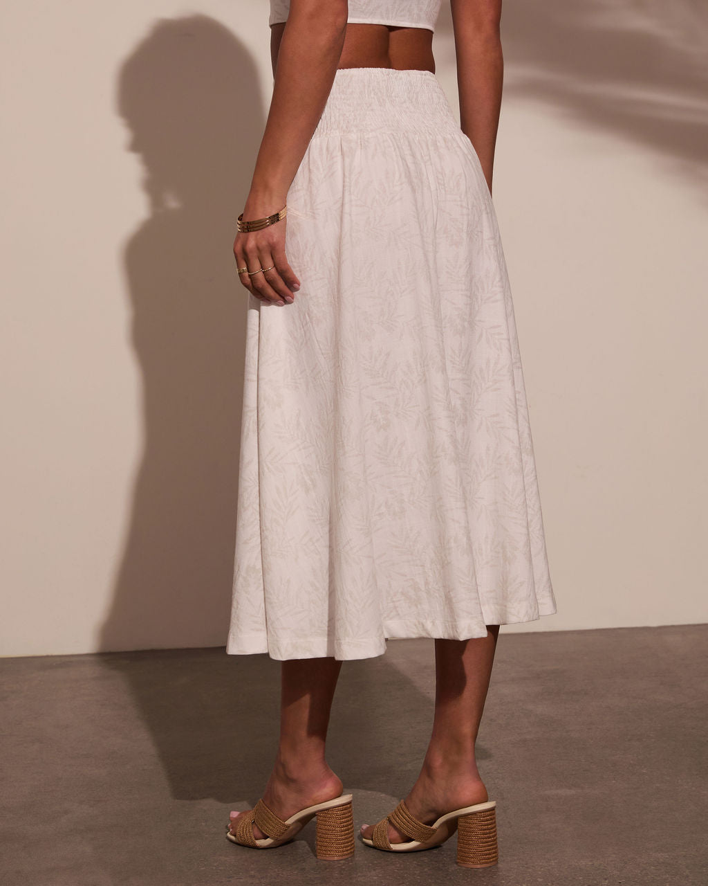 Tropical Chill Palm Midi Skirt-Vogue Logic