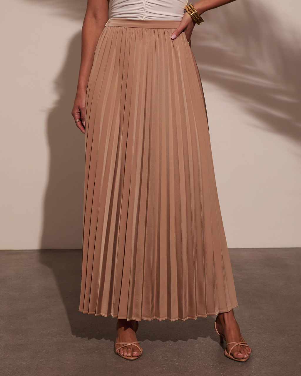 Samina Pleated Maxi Skirt-Vogue Logic