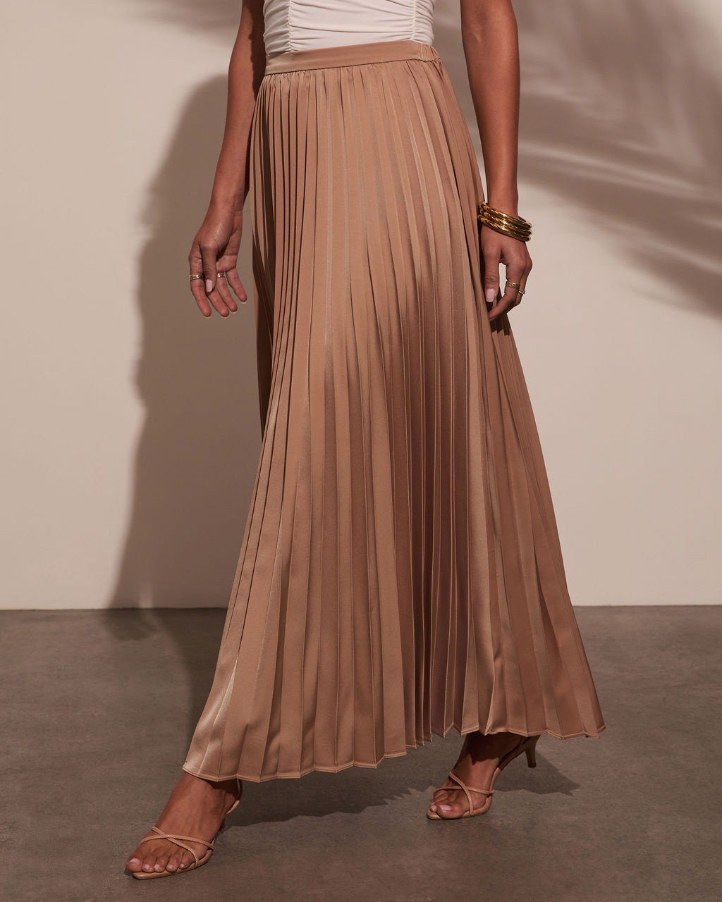 Samina Pleated Maxi Skirt-Vogue Logic