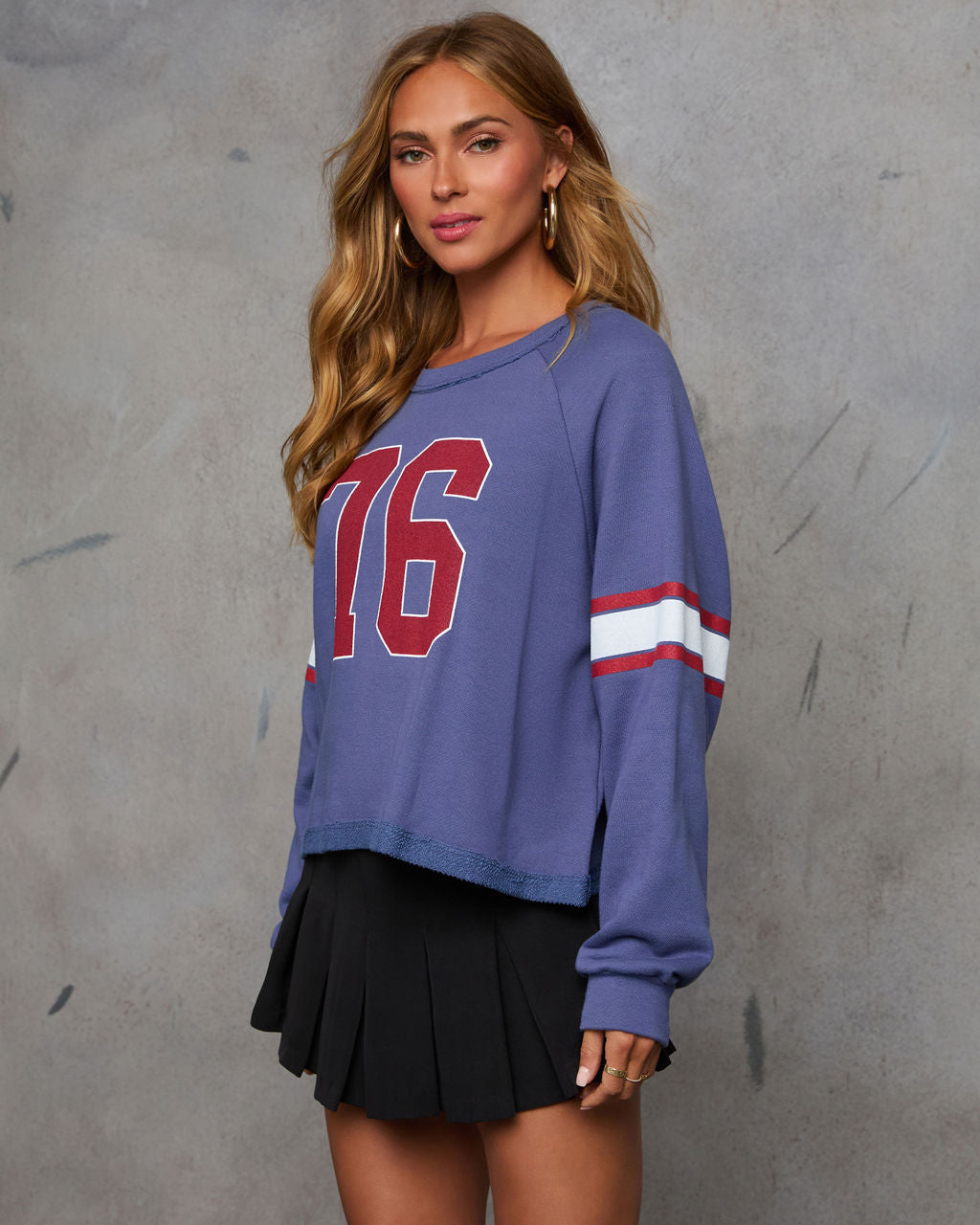 76 Jersey Long Sleeve Graphic Sweatshirt-Vogue Logic