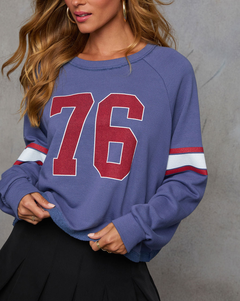 76 Jersey Long Sleeve Graphic Sweatshirt-Vogue Logic