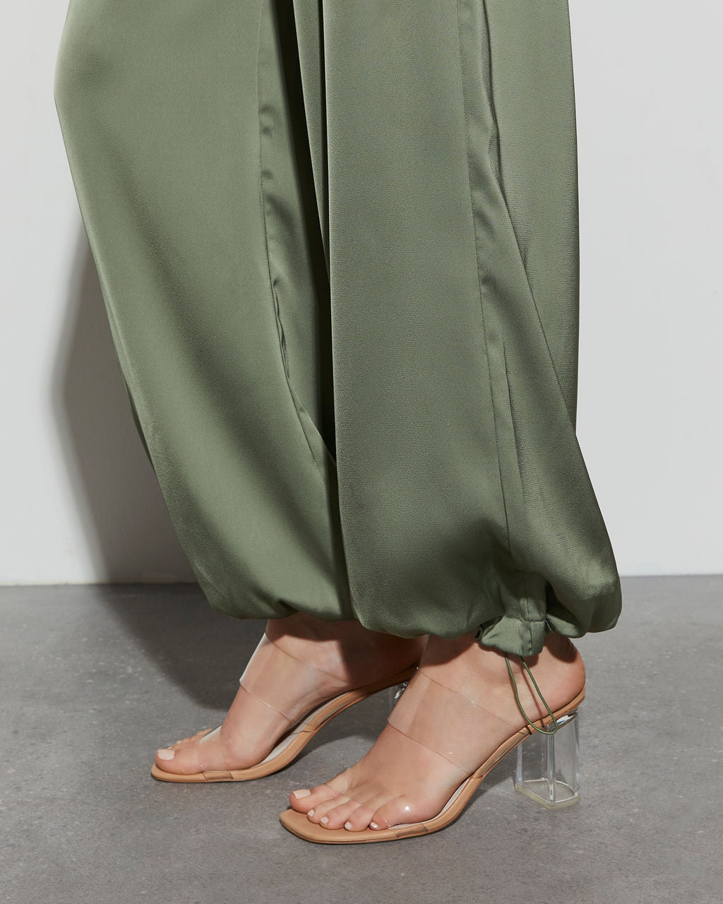 Alana Pocketed Satin Cargo Joggers-Vogue Logic