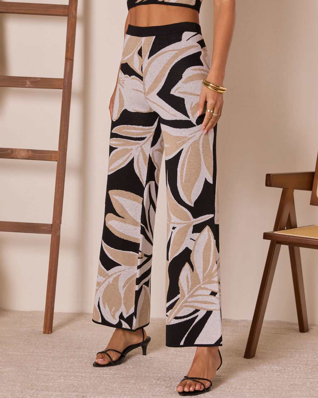 Honey Dust Tropical Knit Pants-Vogue Logic