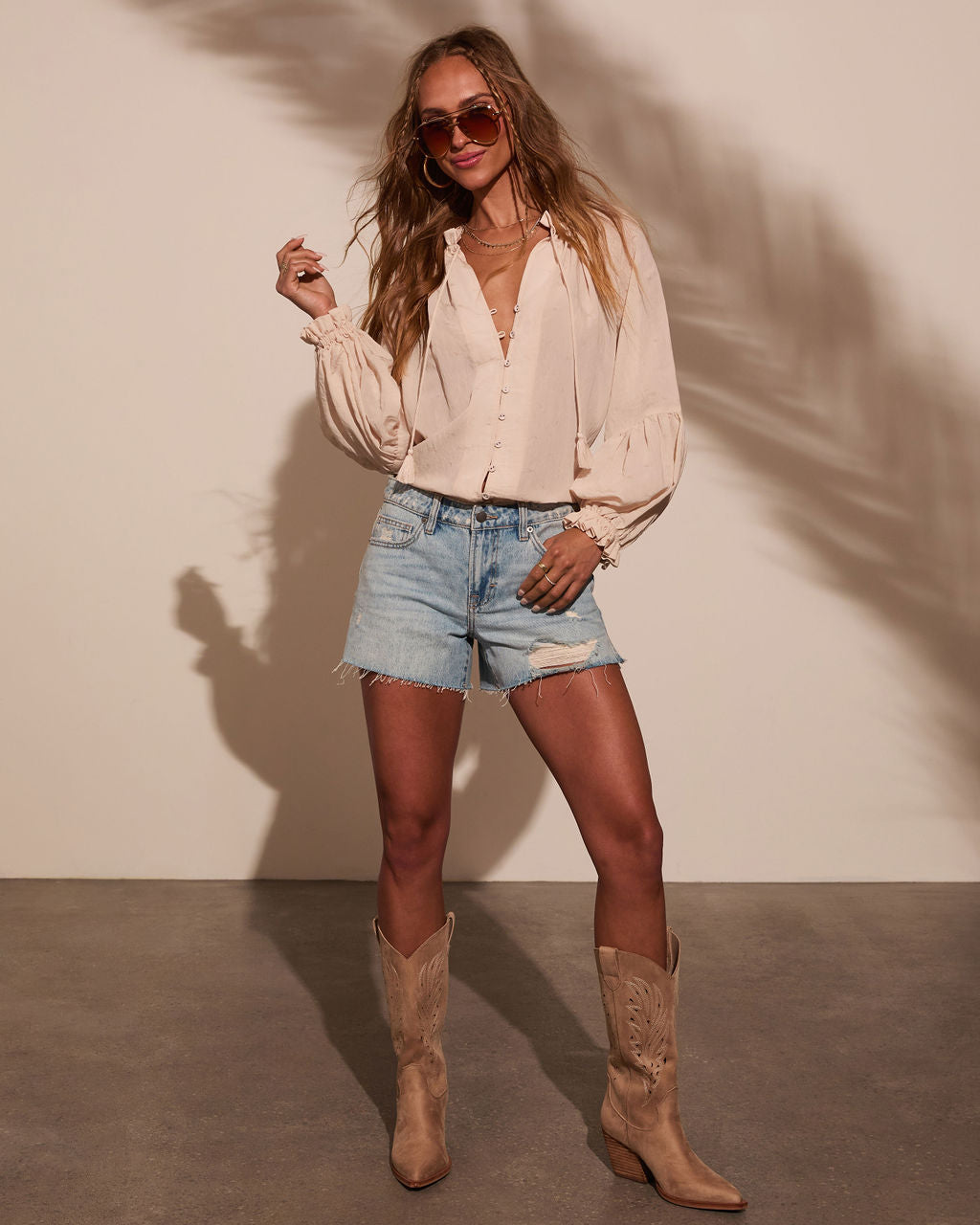 Armen Tassel Tie Peasant Top-Vogue Logic