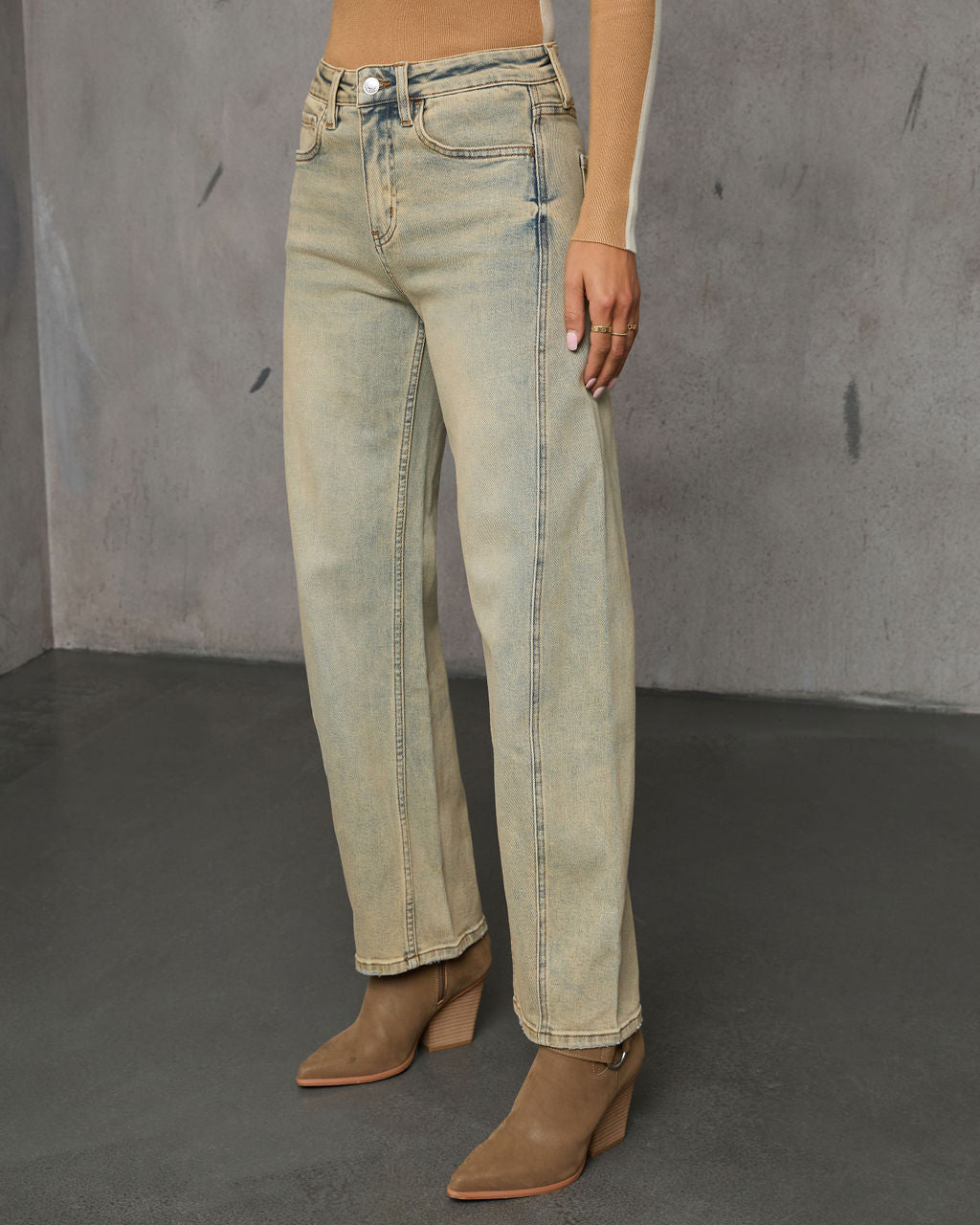 Mavrick Stretch High Rise Barrel Jeans-Vogue Logic