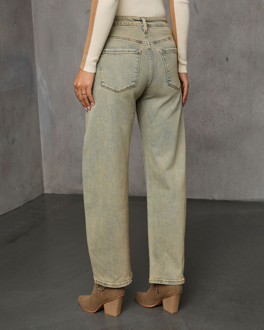 Mavrick Stretch High Rise Barrel Jeans-Vogue Logic