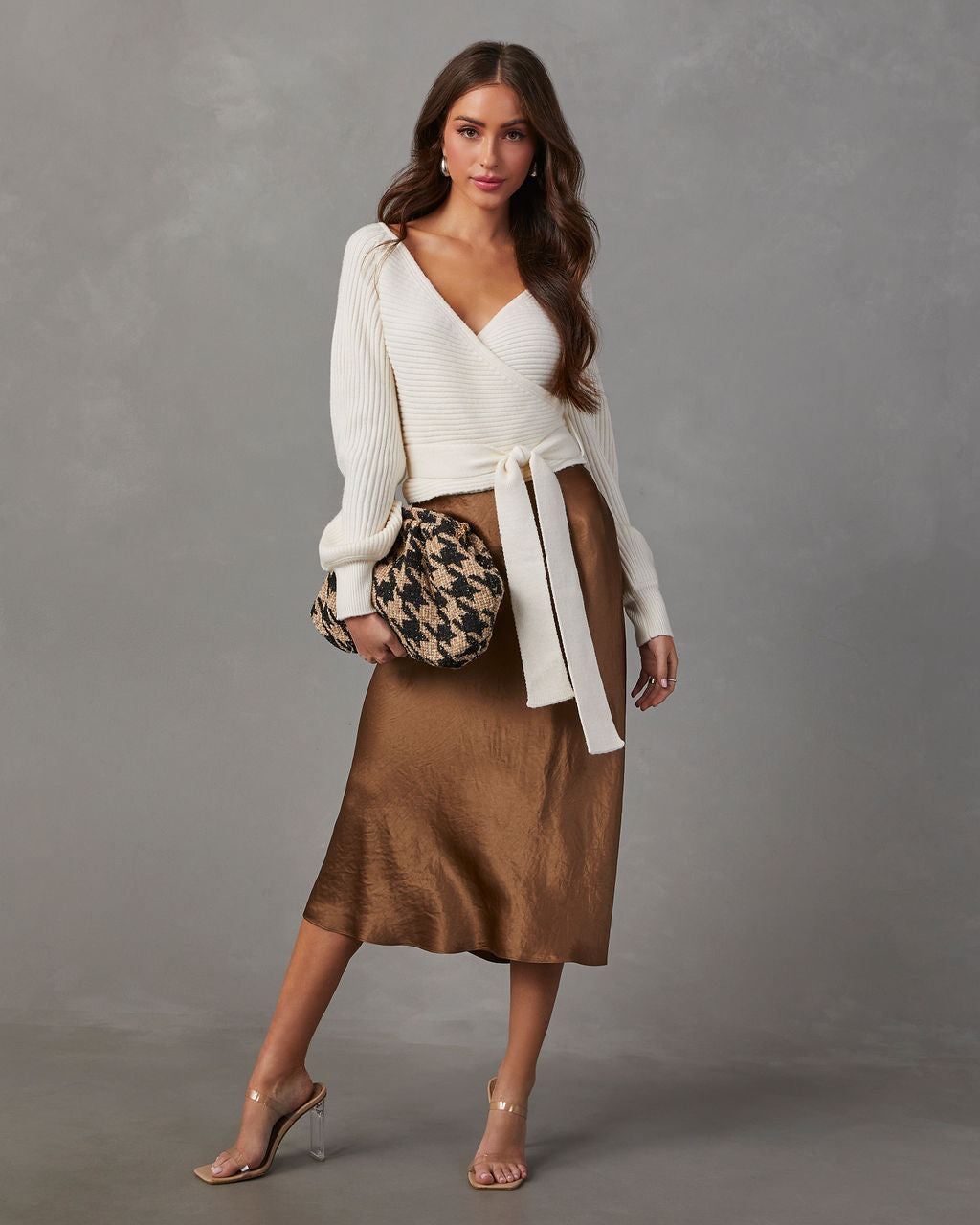 Rayna Cropped Wrap Sweater-Vogue Logic