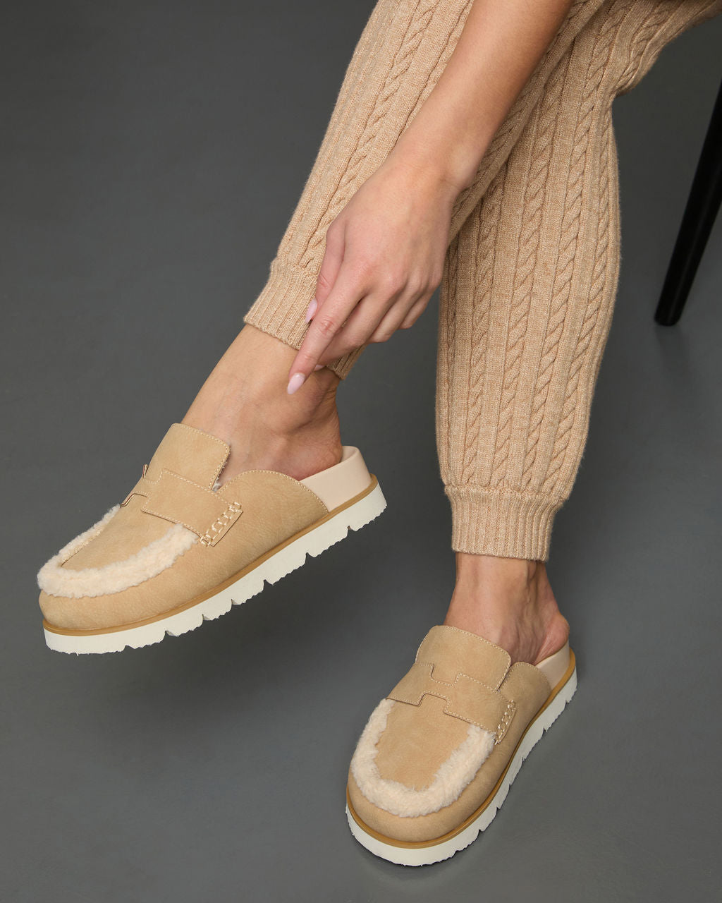 Biba Sherpa Lined Clog Mules-Vogue Logic