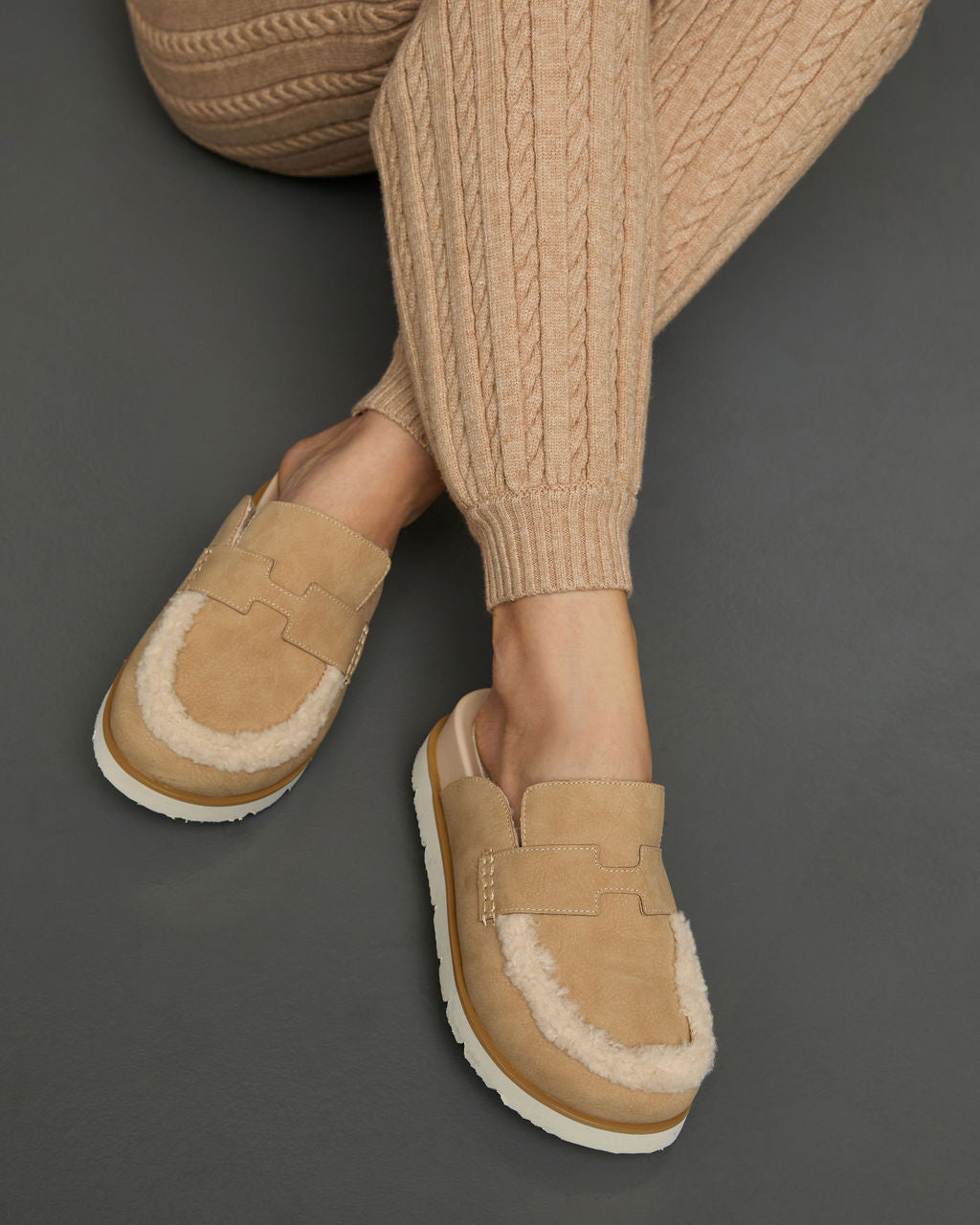 Biba Sherpa Lined Clog Mules-Vogue Logic