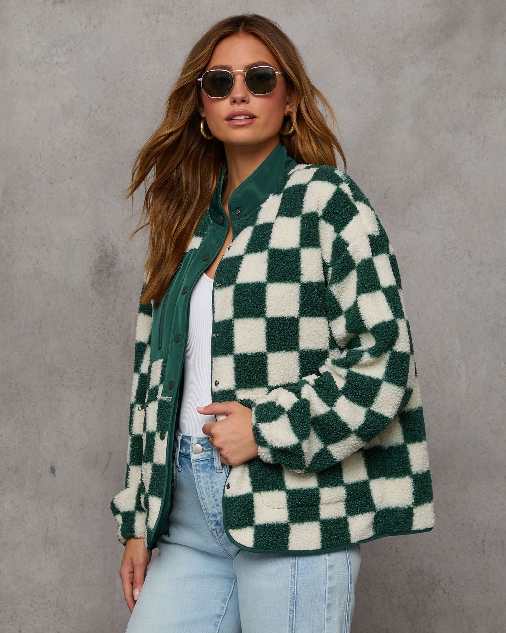 Jamerson Knit Checkered Jacket-Vogue Logic