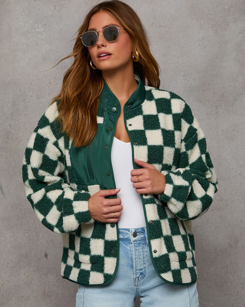 Jamerson Knit Checkered Jacket-Vogue Logic