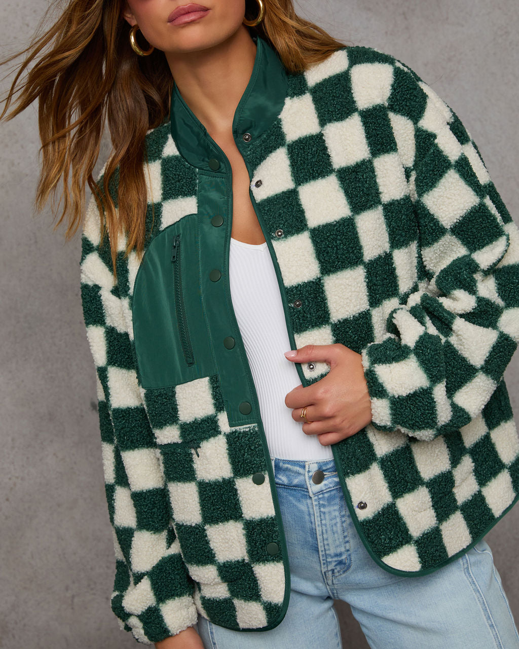 Jamerson Knit Checkered Jacket-Vogue Logic