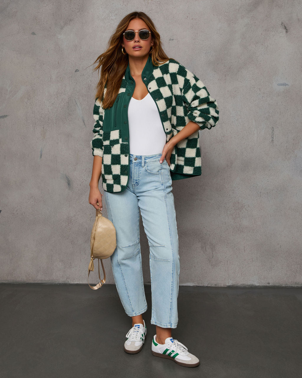 Jamerson Knit Checkered Jacket-Vogue Logic