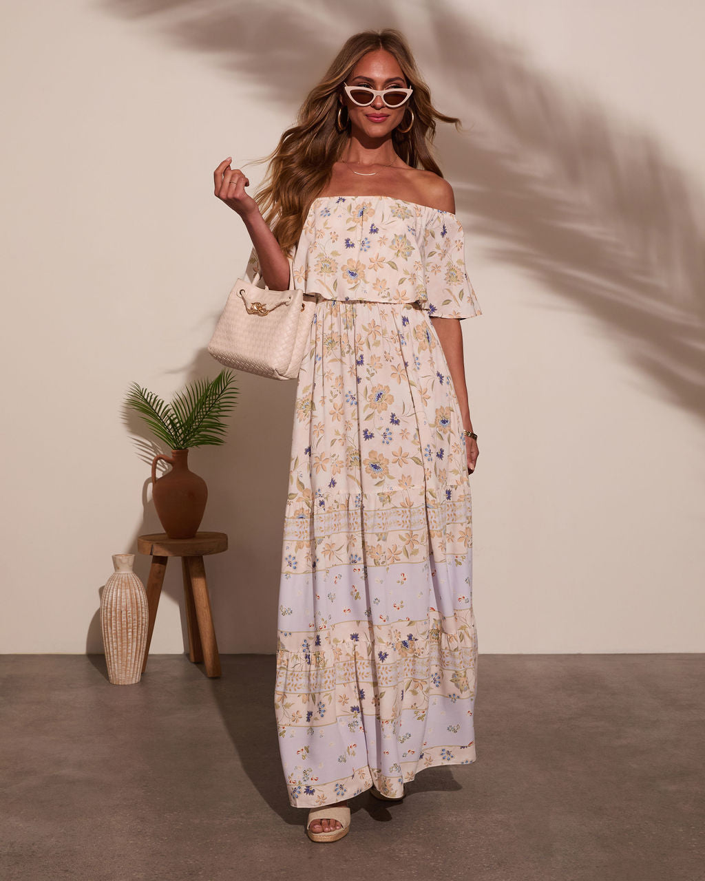 Niah Off The Shoulder Maxi Dress-Vogue Logic