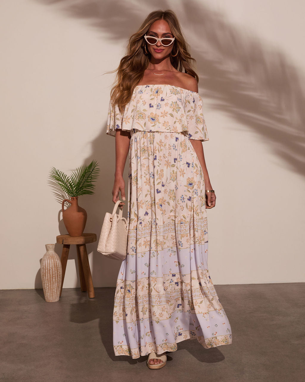 Niah Off The Shoulder Maxi Dress-Vogue Logic