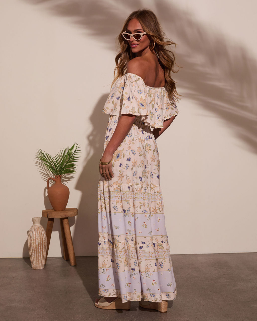 Niah Off The Shoulder Maxi Dress-Vogue Logic