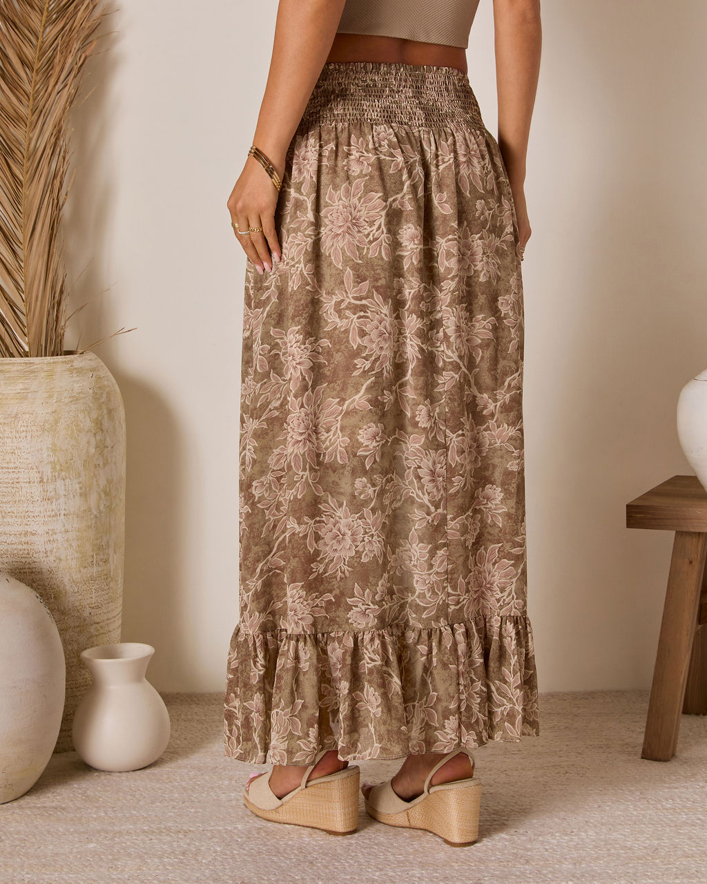 Moonlit Bloom Lace Up Maxi Skirt-Vogue Logic