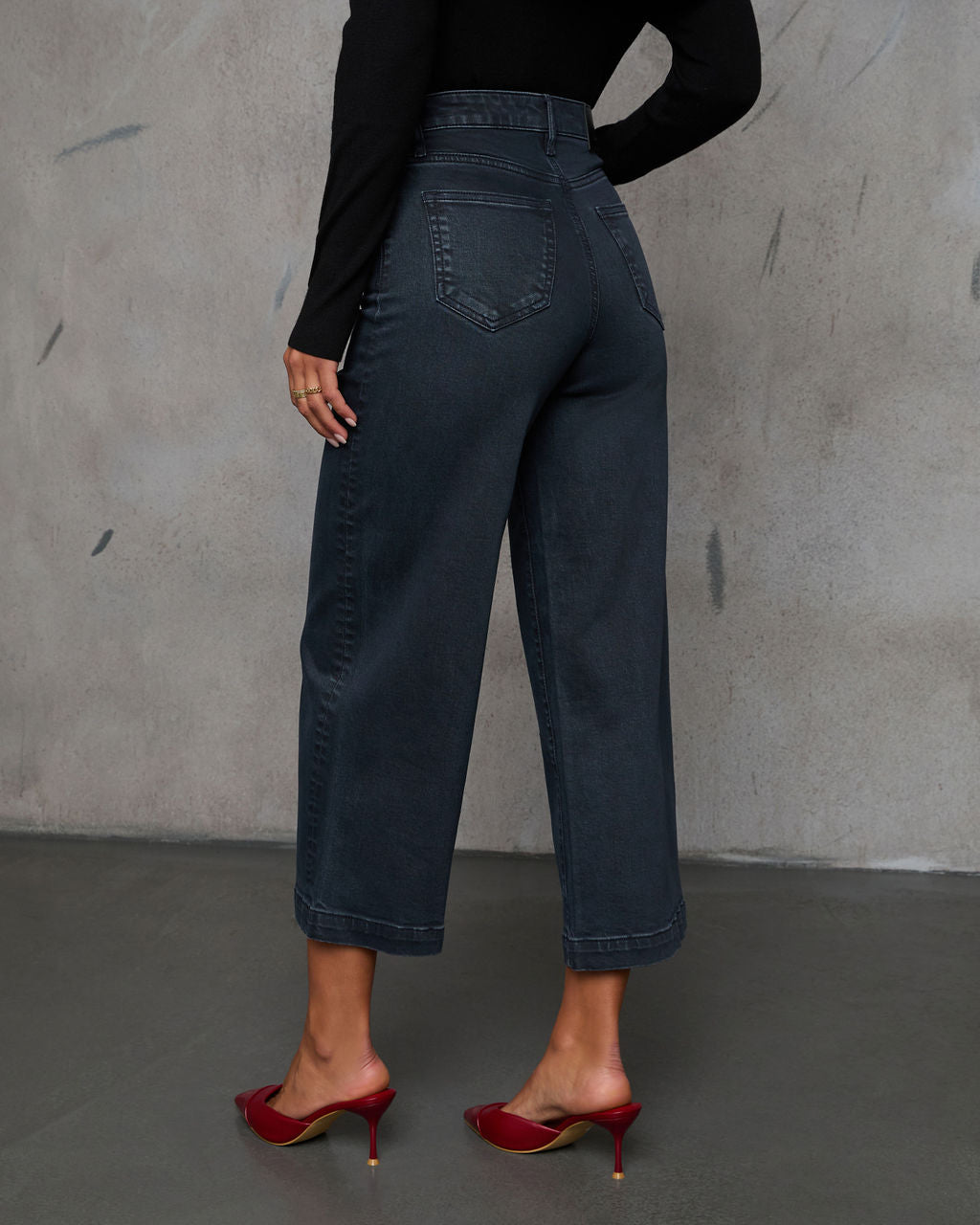 Stick With Me High Rise Cropped Wide Leg Jeans-Vogue Logic