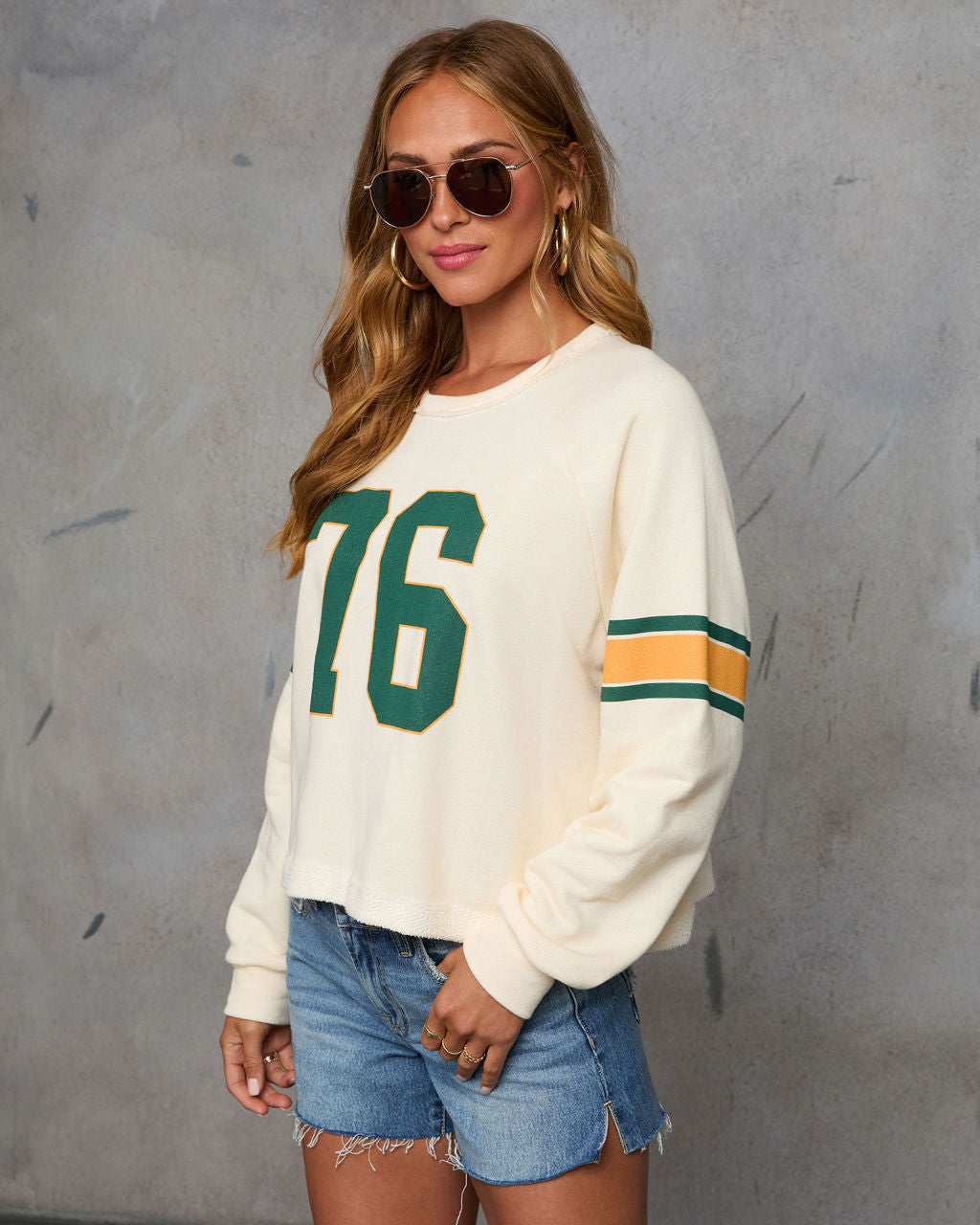 76 Jersey Long Sleeve Graphic Sweatshirt-Vogue Logic