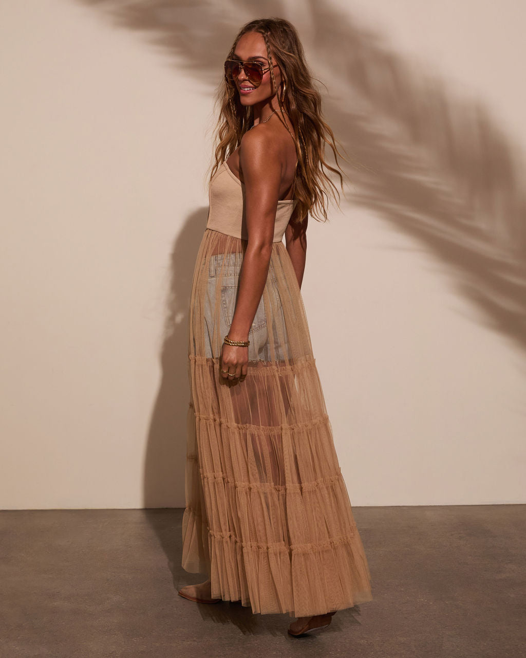 Starlet Corset Tulle Maxi Dress-Vogue Logic