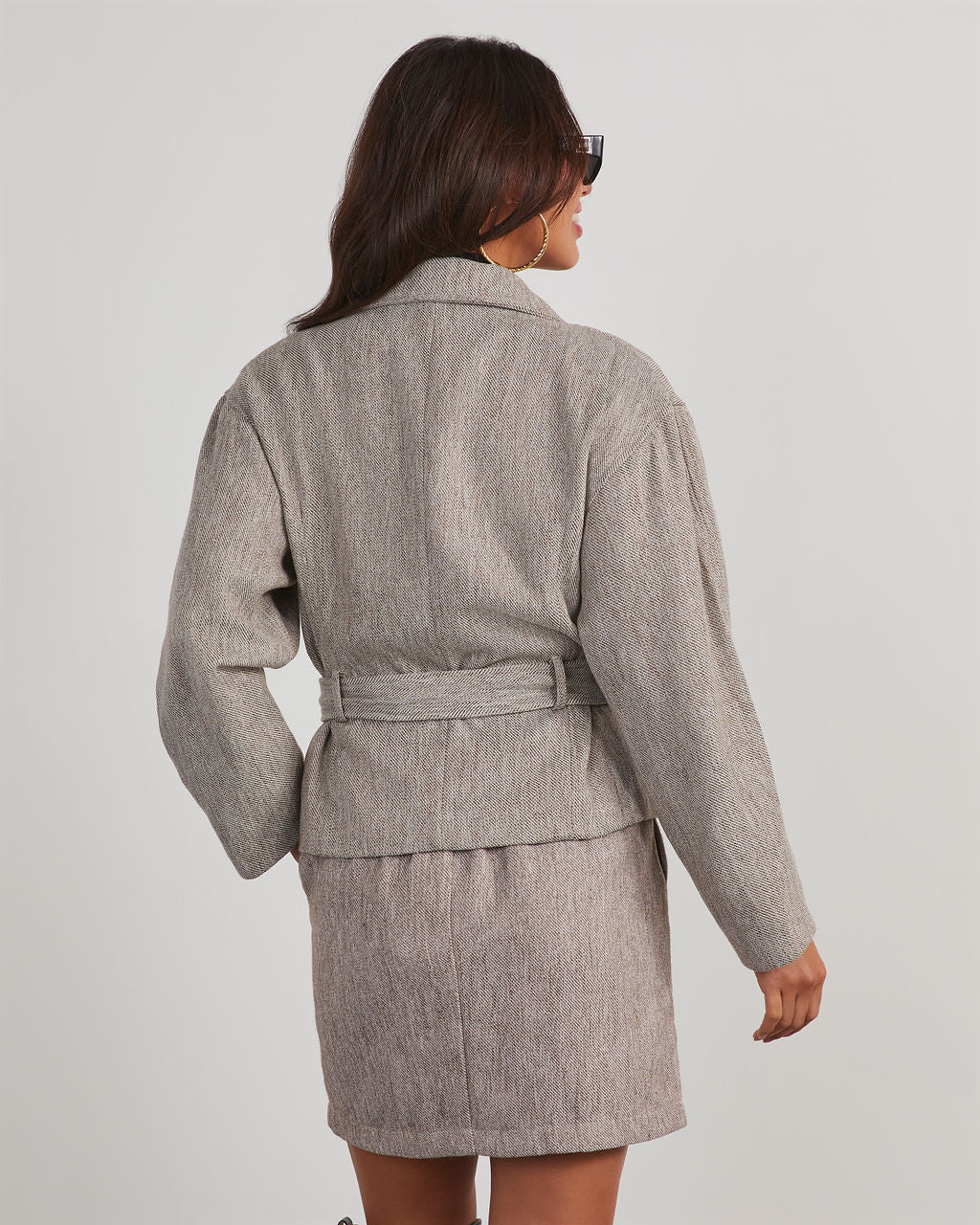 Business Needs Belted Crop Jacket-Vogue Logic