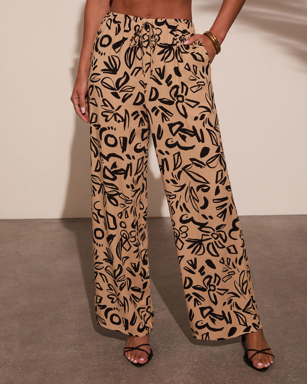 Carriena Abstract Print Pants-Vogue Logic