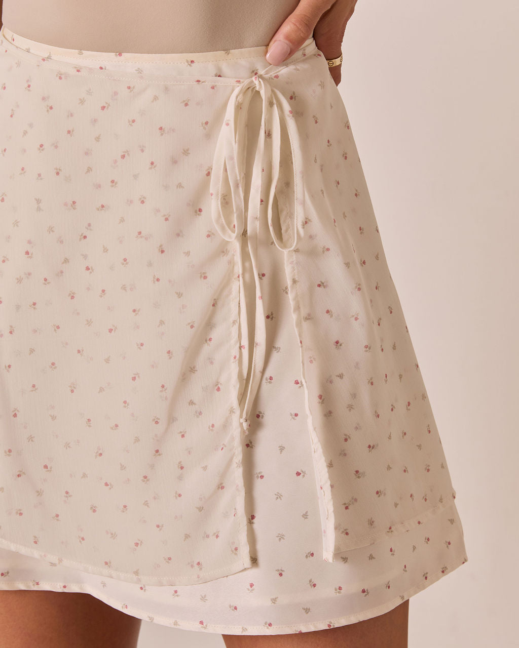 Larke Floral Wrap Mini Skirt-Vogue Logic