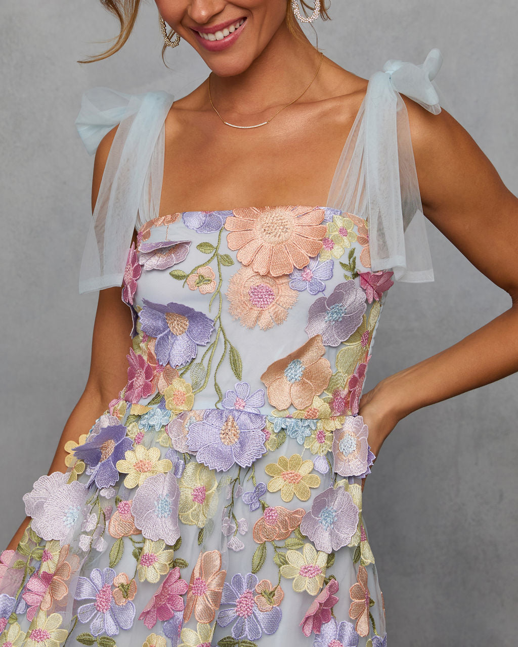 Falling Petals Floral Midi Dress-Vogue Logic