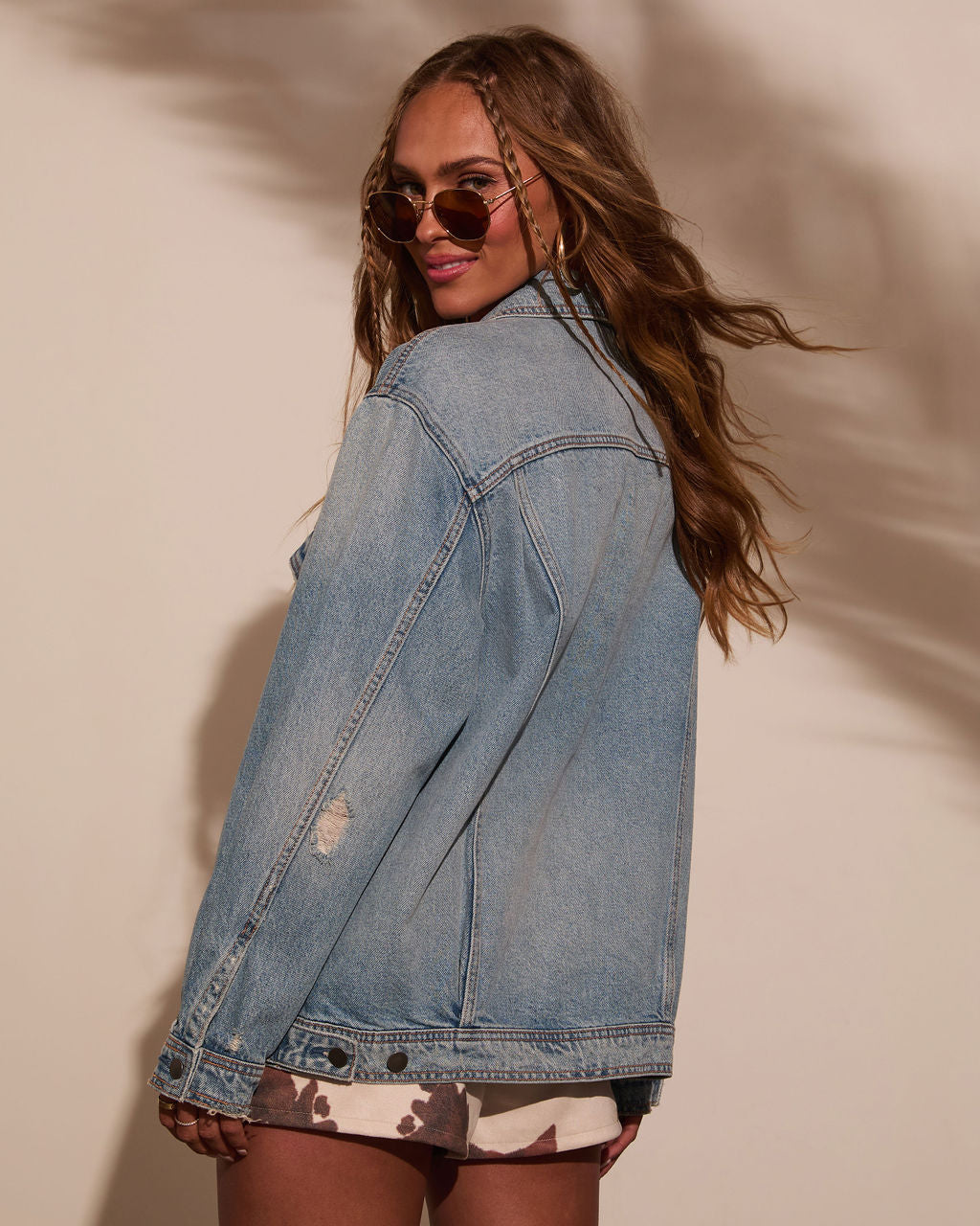 Influencer Oversized Denim Jacket-Vogue Logic