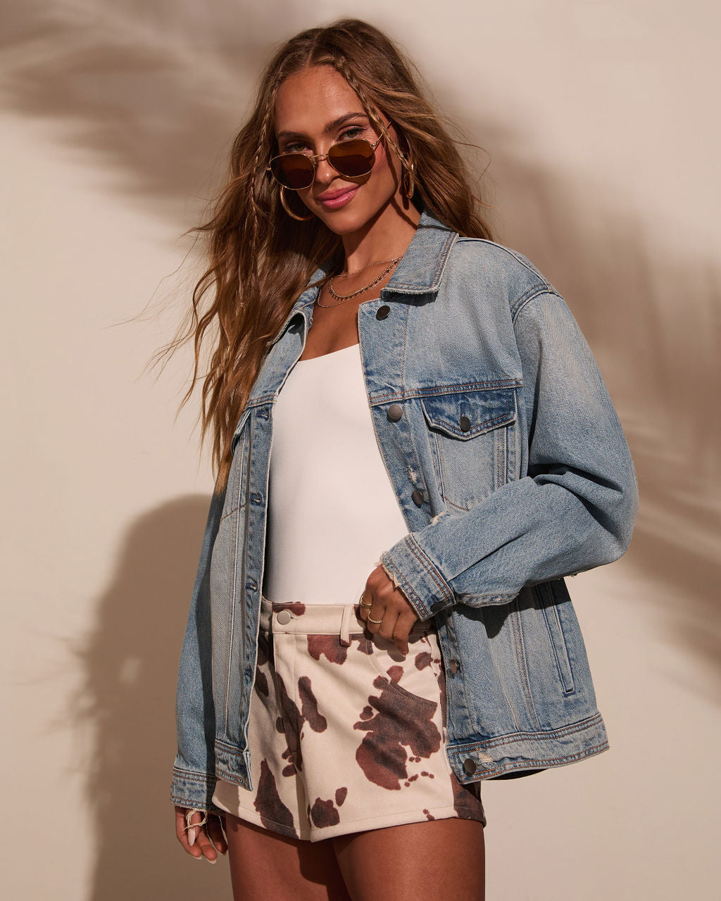 Influencer Oversized Denim Jacket-Vogue Logic