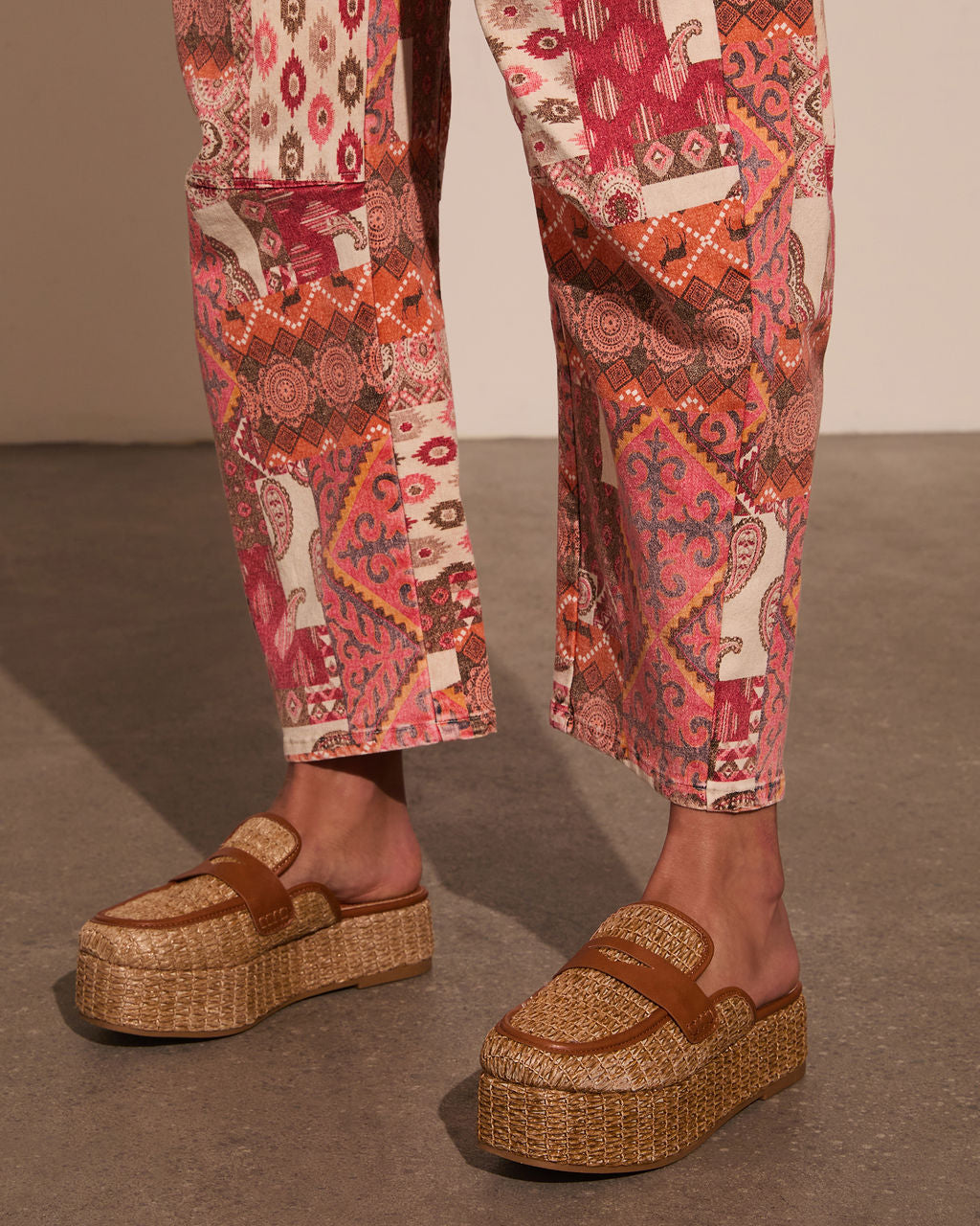 Zariah Straw Platform Loafers-Vogue Logic