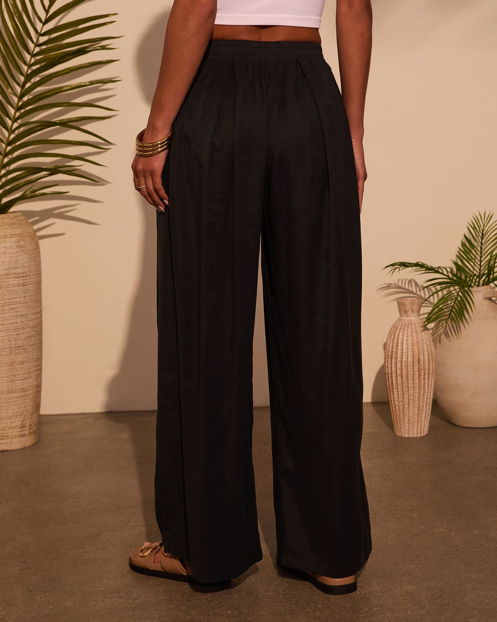 Marlah Pleated Drawstring Pants-Vogue Logic