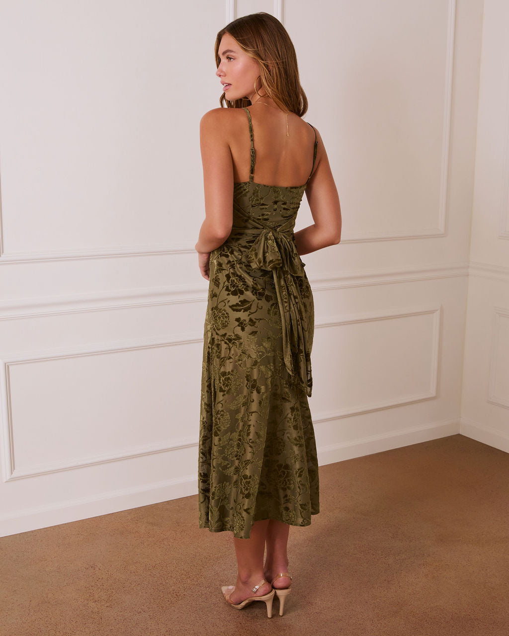 Just Go With It Satin Slit Midi Dress-Vogue Logic