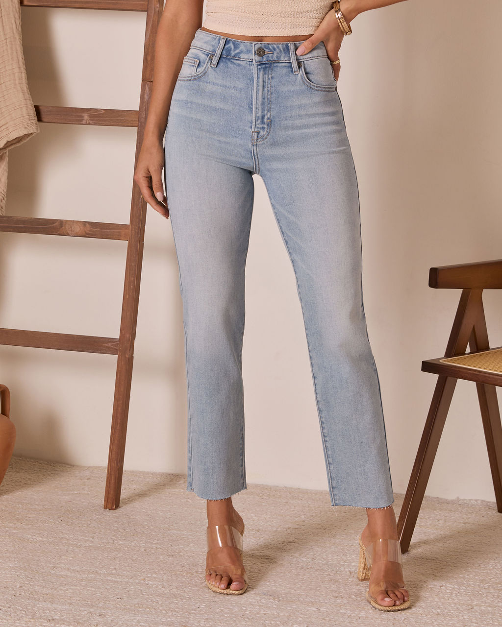 Teagan Super Stretch High Rise Straight Jeans-Vogue Logic