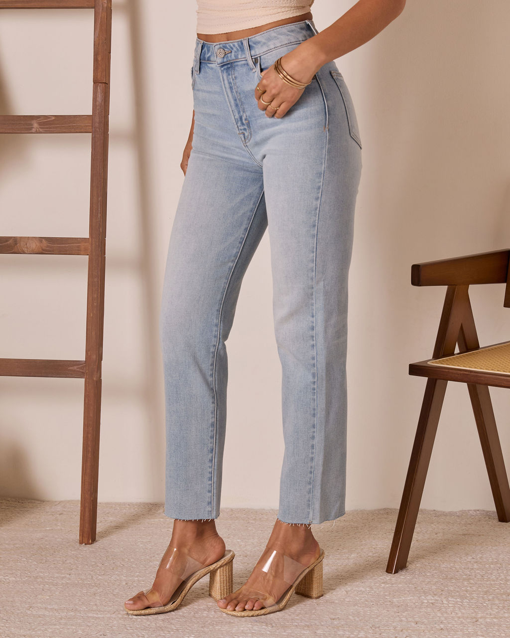 Teagan Super Stretch High Rise Straight Jeans-Vogue Logic