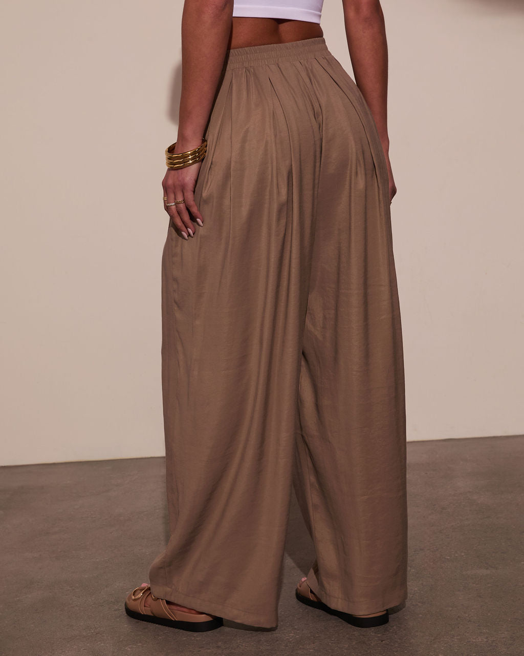 Marlah Pleated Drawstring Pants-Vogue Logic