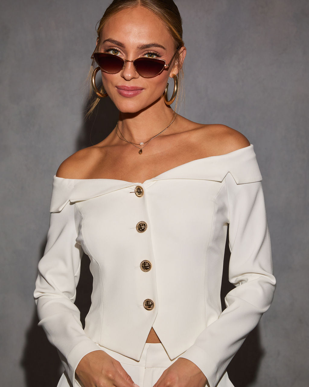 Regency Off The Shoulder Blouse-Vogue Logic
