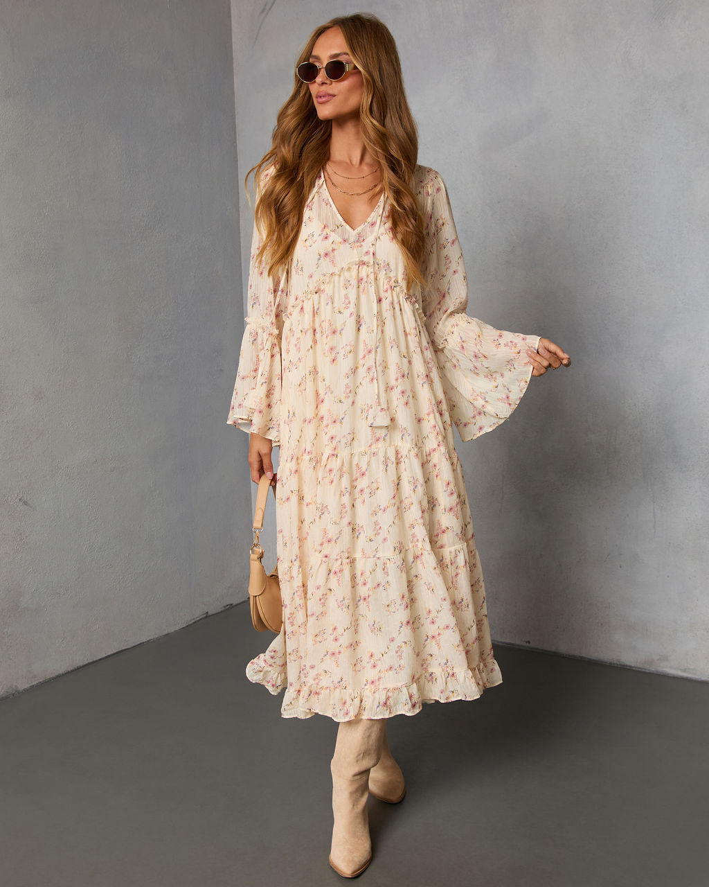 Amber Drift Printed Maxi Dress-Vogue Logic