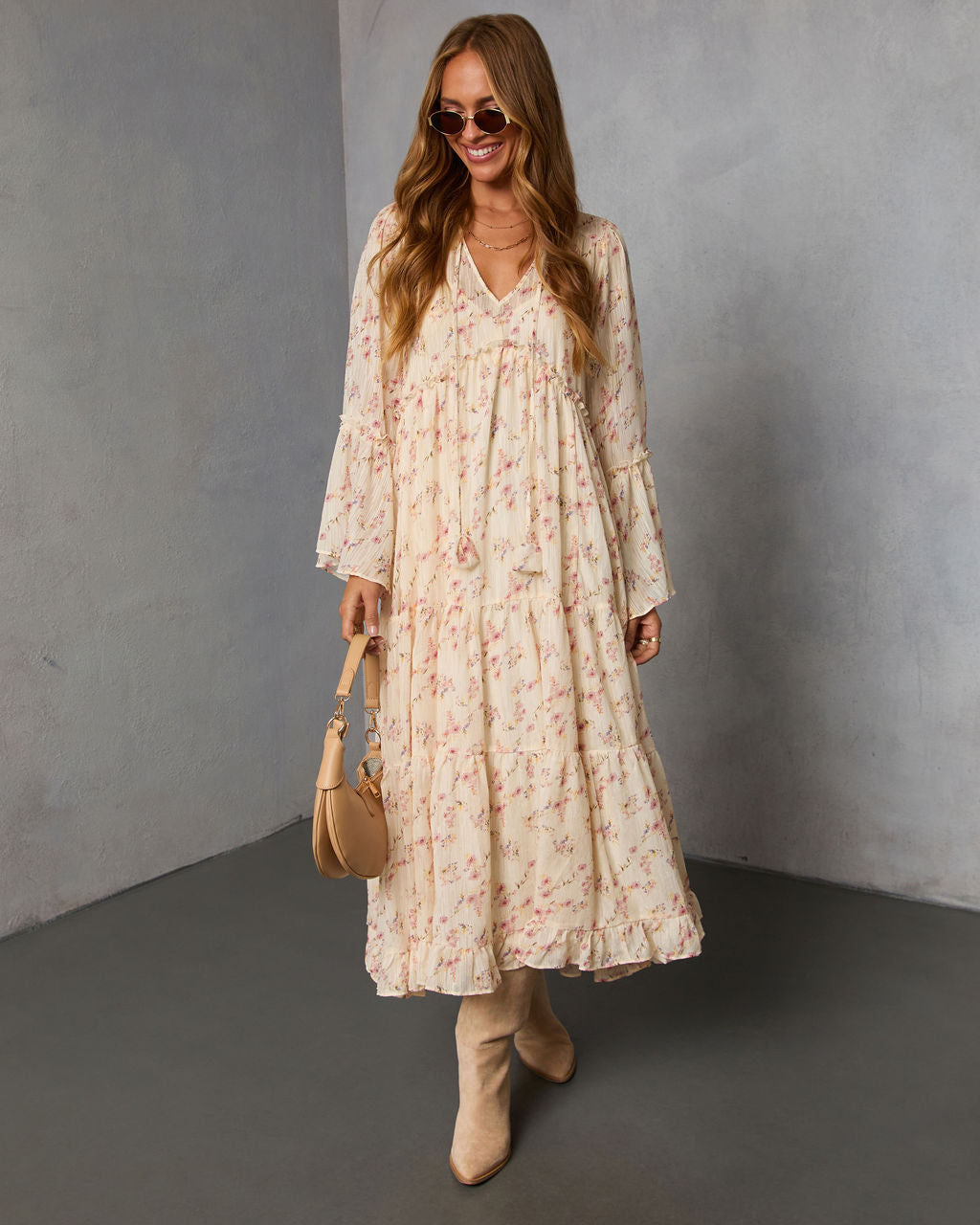 Amber Drift Printed Maxi Dress-Vogue Logic